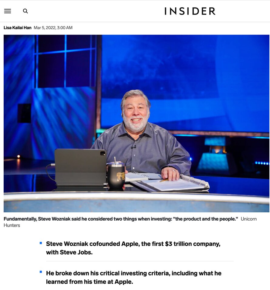 Business Insider - interview with Steve Wozniak