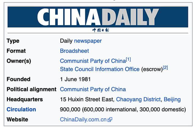 China Daily info