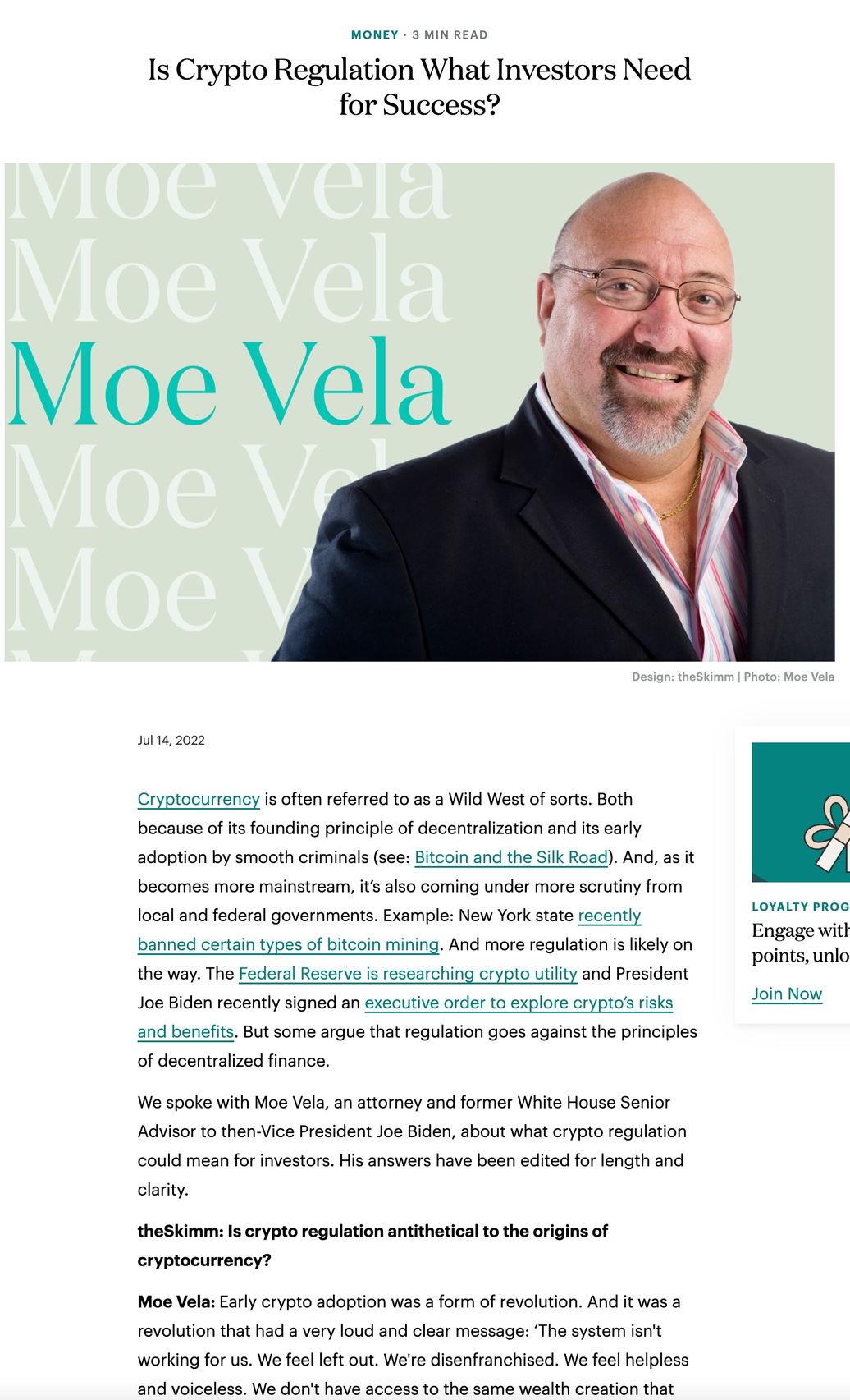 New interview with Moe Vela