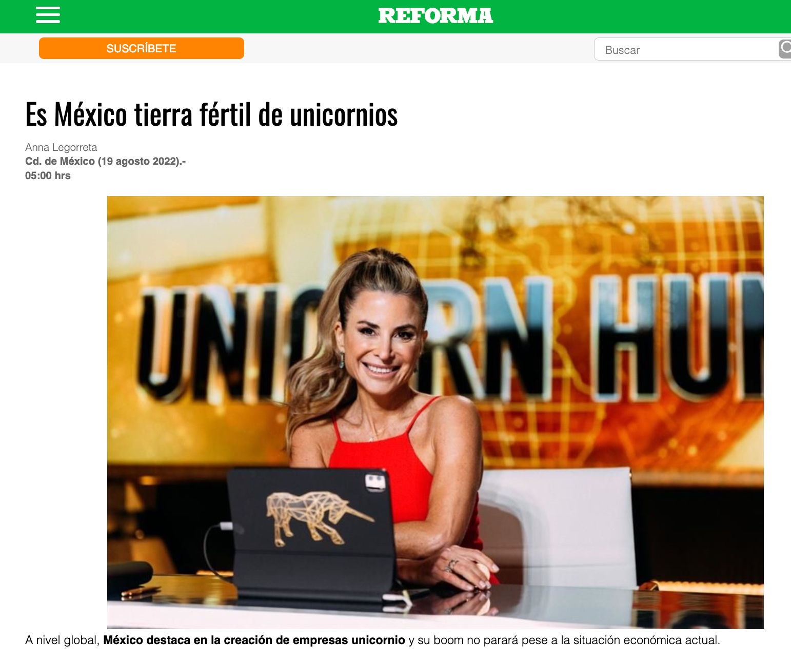 Reforma magazine interview with Silvina Moschini