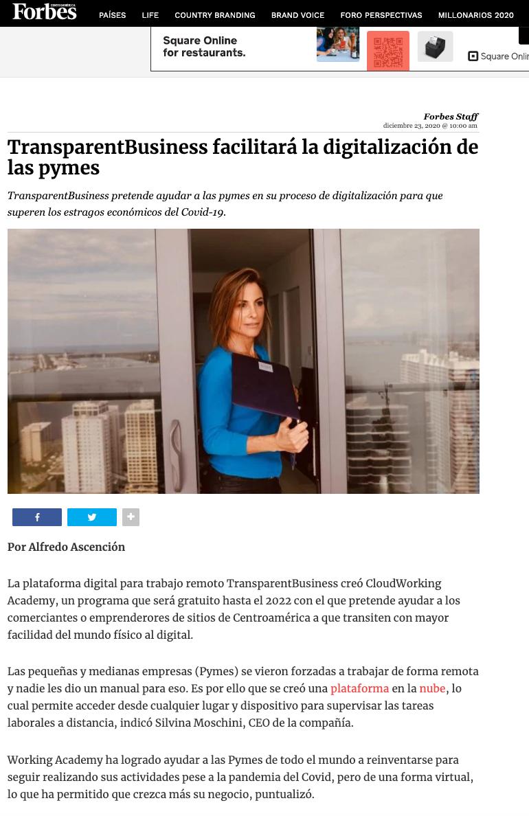 TransparentBusiness in Forbes