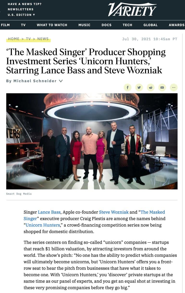 TV Networks for Unicorn Hunters