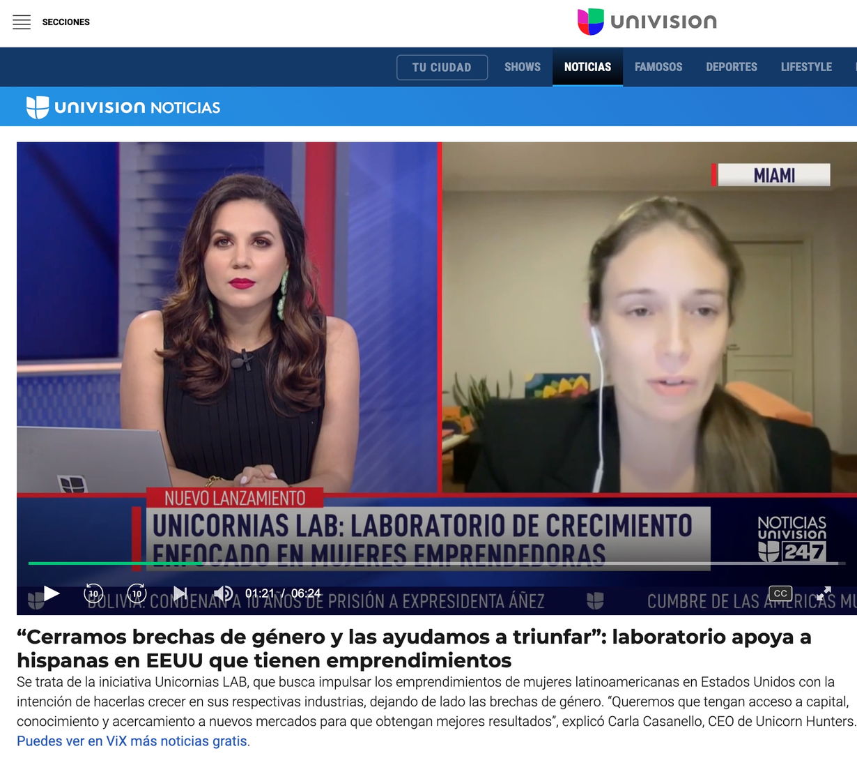 Univision report